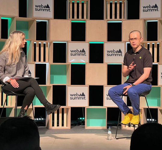 A conference interview on the Web Summit floor